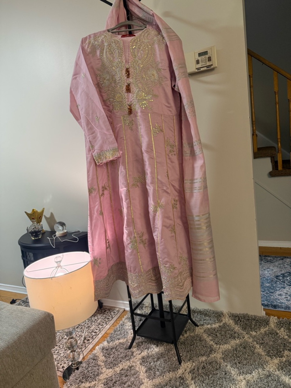 Elegant Pink Embroidered Formal Women's Dress with Dupatta